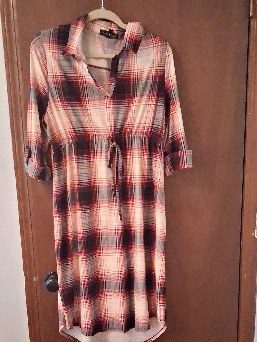 derek heart Plaid Mini Dress in Red & White Size XXL